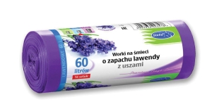 Worki na śmieci z USZAMI LAWENDOWE 60L 16 szt. (LDPE) STELLA  WNS-3578
