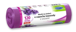 Worki na śmieci z USZAMI LAWENDOWE 120L 10 szt. (LDPE) STELLA