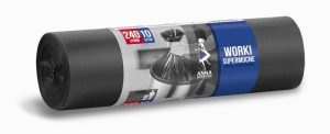 Worki na śmieci SUPERMOCNE LDPE 240L 10 szt. czarne ANNA ZARADNA. WNS-3906