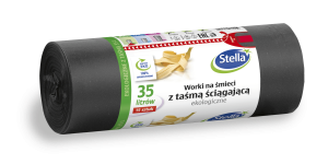 STELLA Worki na śmieci z taśmą ściągającą EKOLOGICZNE 35L 15 szt. (LDPE). WNS-4249