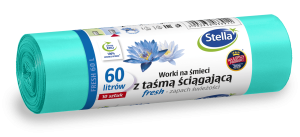 Worki na śmieci z taśmą FRESH - świeży zapach 60L 10szt STELLA 