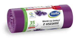 Worki na śmieci z uszami - zapach LAWENDY 35L 24 szt. STELLA 