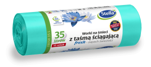 Worki na śmieci z taśmą FRESH - świeży zapach 35L 15szt STELLA 