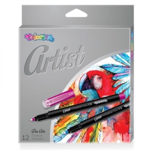 Cienkopisy Artist z plastikową końcówką 12 szt. Colorino