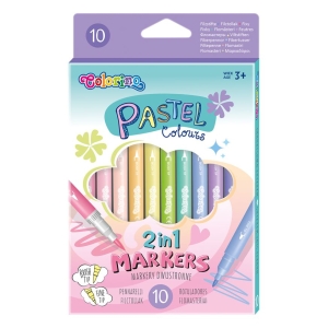 Pastelowe markery dwustronne 10kol. 80875PTR