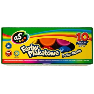 Farby plakatowe szkolne AS 12 kolorów ASTRA