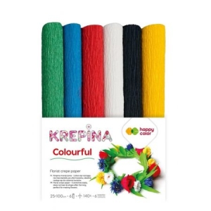 Krepina marszczona 25x100cm mix Colorful 6 kolorów
