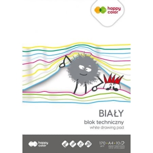 Blok techniczny biały A4 170g 10 kartek Happy Color