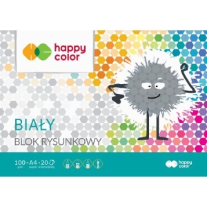 Blok rysunkowy, biały, A4, 100g, 20 arkuszy Happy Color 