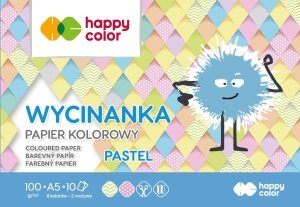 Blok Wycinanka Pastel, A5, 100g, 10 kolorów Happy Color 