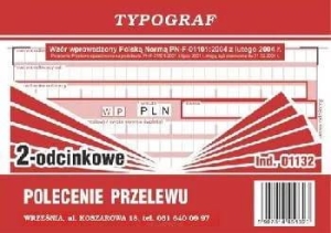 Druk Polecenie przelewu A6 2 odcinki Typograf