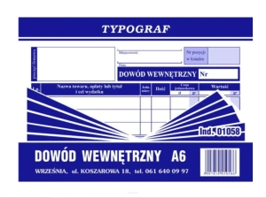 Dowód Wewnętrzny A6 Typograf 