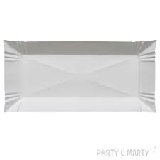Tacka papierowa 14x25cm Biała prostokątna 100szt