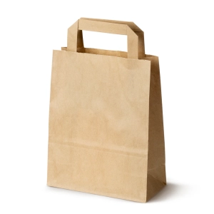 Torba papierowa brązowa 220x110x245mm z uchwytem płaskim 500szt