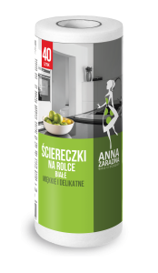 PS-5564 Ścierki na rolce BIAŁE 40szt. Anna Zaradna