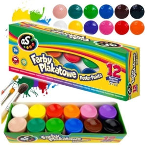 Farby Plakatowe AS 12 kolorów 20ml
