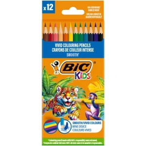 Kredki drewniane SMOOTH BIC 12kol.
