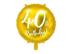 Balon foliowy okrągły 45cm 40th