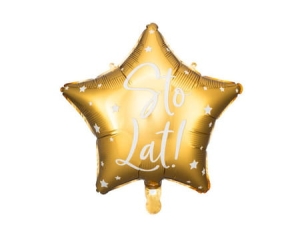 Balon foliowy Sto lat 40cm złoty Party Deco FB94-019