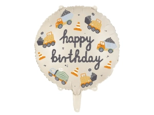 Balon foliowy POJAZDY BUDOWLANE 45cm PartyDeco