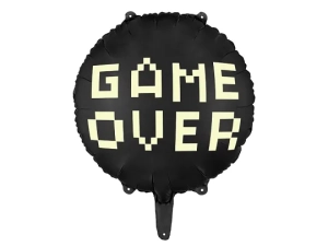 Balon foliowy Game over 45cm czarny