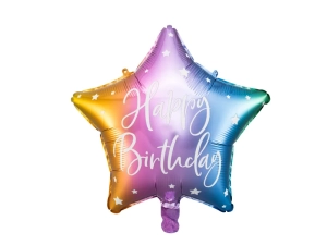 Balon foliowy Happy Brithday 40cm tęcza Party Deco FB93-000