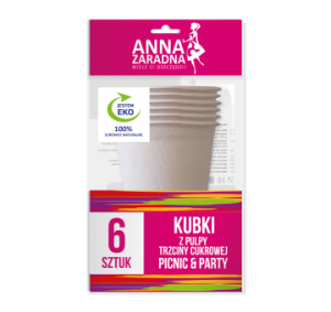 AP-1336 Kubki do napojów z pulpy z trzciny cukrowej a'6/24 Anna Zaradna