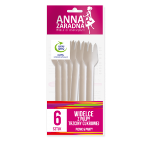 Widelce BIO z pulpy trzciny cukrowej 6szt./28 AP-1282 