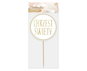 Dekoracja papierowa na tort Chrzest Święty 14cm