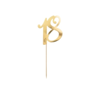 Toper na tort "18" złoty 20,5cm