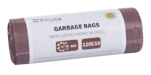 Worki na śmieci DO SEGREGACJI ODPADÓW „BIO” LDPE 120L 10 szt. brązowe DONAU
