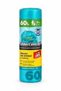 Worki na śmieci z taśmą 60l a'8 morska bryza OdorControl 